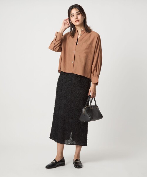 green label relaxing(グリーンレーベルリラクシング)の「シアー ドルマン シャツ(シャツ/ブラウス・レディース・ブラック/ライトブルー/ダークオレンジ・FREE)」の4枚目の写真