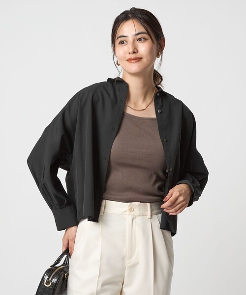 green label relaxing(グリーンレーベルリラクシング)の「シアー ドルマン シャツ(シャツ/ブラウス・レディース・ブラック/ライトブルー/ダークオレンジ・FREE)」の6枚目の写真