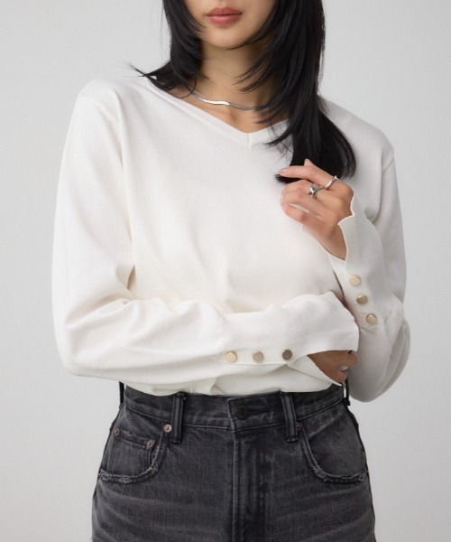 セール】格上げ 2WAYボタンデザインニット（ニット/セーター）｜AZUL