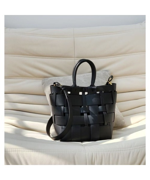 LEATHER 編み込みショルダー トート 2wayバッグ（ショルダー