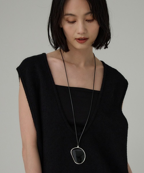 JAMIRAY(ジャミレイ)の「【JAMIRAY】BEAN ONYX NECKLACE(ネックレス・レディース・ブラック・FREE)」の1枚目の写真