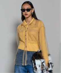 ♡MAISON SPECIAL♡ラッフルヘムモール ニット イエロー 楽天ポイント還元】MAISON SPECIAL Ruffled Hem Chenille Knit