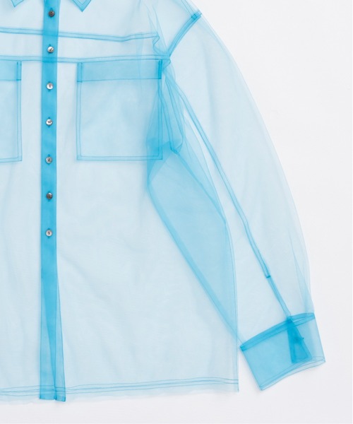 MAISON SPECIAL(メゾンスペシャル)の「Tulle Shirt Layered Polo Knit Cardigan/チュールシャツレイヤードポロニットカーディガン(カーディガン/ボレロ・レディース・ブラック/イエロー/グレー・FREE)」の13枚目の写真