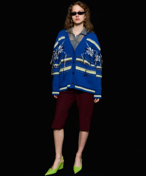 MAISON SPECIAL(メゾンスペシャル)の「Tulle Shirt Layered Polo Knit Cardigan/チュールシャツレイヤードポロニットカーディガン(カーディガン/ボレロ・レディース・ブラック/イエロー/グレー・FREE)」の22枚目の写真