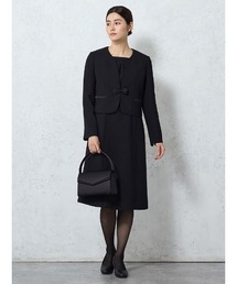 Perfect Suit FActory | 【フォーマル2点セット】Vネックアンサンブル　リボンデザイン(スーツスカート)