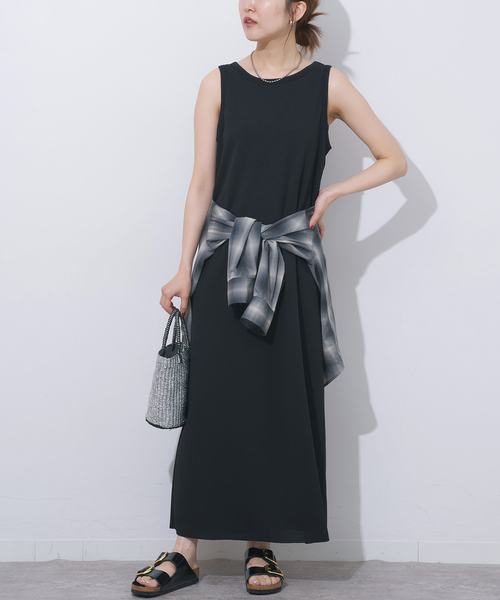 JOURNAL STANDARD relume（ジャーナルスタンダード　レリューム）の「《WEB限定追加》カットジャージーワンピース（ワンピース・レディース・ブラック/ブラウン・FREE）」の7枚目の写真