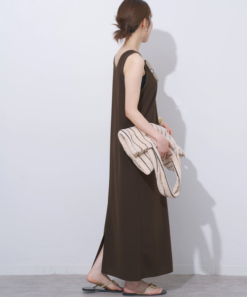 JOURNAL STANDARD relume（ジャーナルスタンダード　レリューム）の「《WEB限定追加》カットジャージーワンピース（ワンピース・レディース・ブラック/ブラウン・FREE）」の15枚目の写真