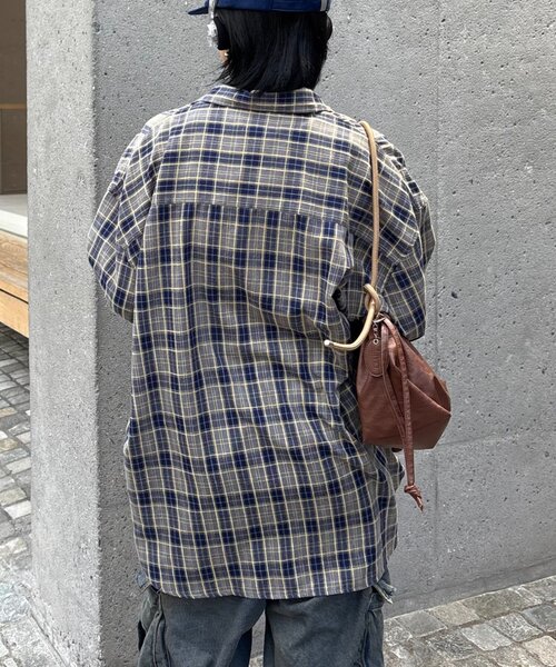 CIAOPANIC TYPY（チャオパニックティピー）の「【UNISEX】モール混長袖チェックシャツ（シャツ/ブラウス・レディース・チャコールグレー/ブラウン/ネイビー/イエロー・MEDIUM/LARGE）」の21枚目の写真