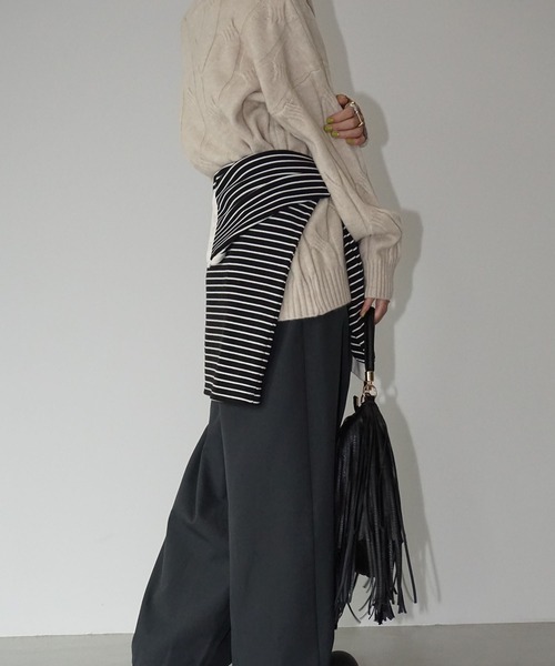 オーバーサイズ ケーブルニットプルオーバー chw25a042