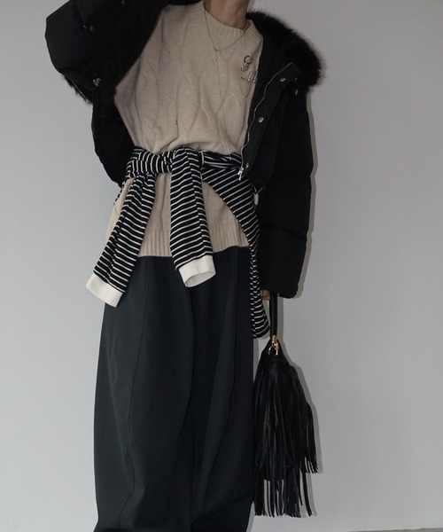 オーバーサイズ ケーブルニットプルオーバー chw25a042