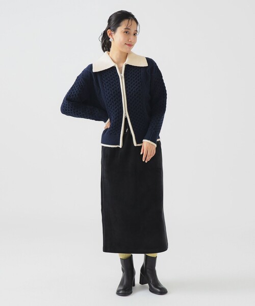 B:MING by BEAMS（ビーミングバイビームス）の「ニット ジップ ブルゾン（カーディガン/ボレロ・レディース・ホワイト系その他5/ネイビー/グレー・ONE SIZE）」の12枚目の写真