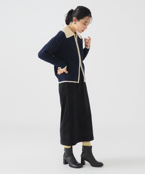 B:MING by BEAMS（ビーミングバイビームス）の「ニット ジップ ブルゾン（カーディガン/ボレロ・レディース・ホワイト系その他5/ネイビー/グレー・ONE SIZE）」の13枚目の写真