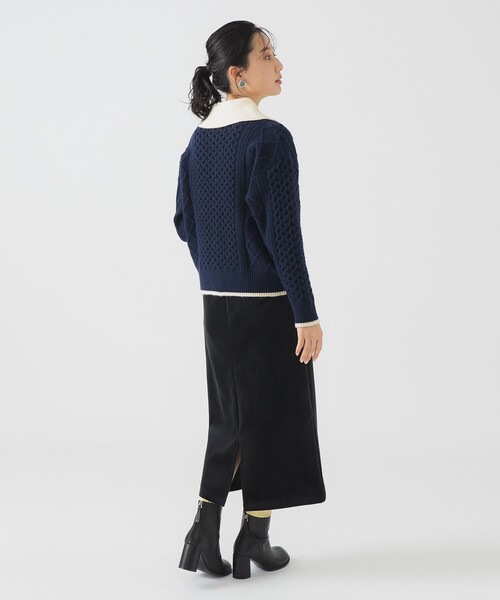 B:MING by BEAMS（ビーミングバイビームス）の「ニット ジップ ブルゾン（カーディガン/ボレロ・レディース・ホワイト系その他5/ネイビー/グレー・ONE SIZE）」の14枚目の写真