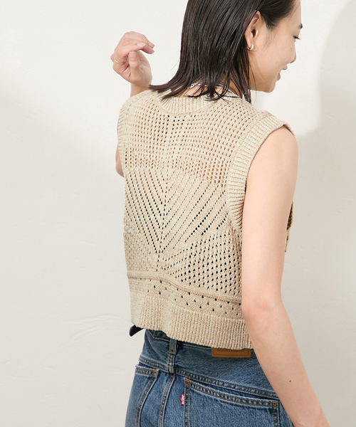 ベスト ジレ Flower Embroidered KNカーディガン レディース Flower Embroidered KNカーディガン（ベスト）｜JOURNAL