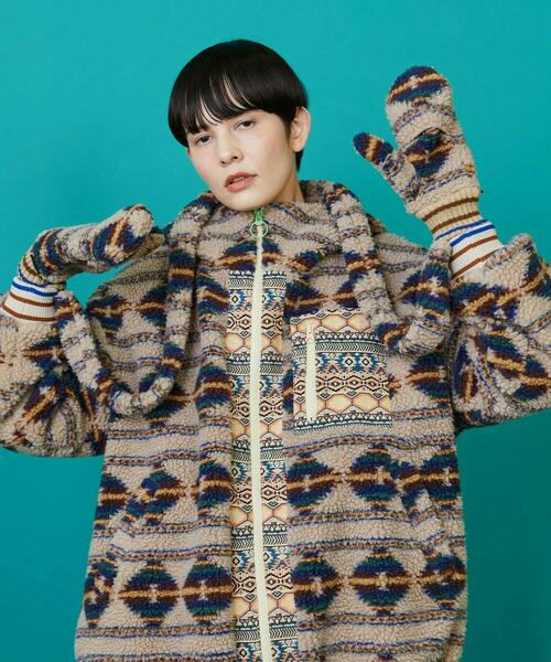 FRAPBOIS（フラボア）の「ボアミトン（手袋・レディース・ブラック/ベージュ・FREE）」の13枚目の写真