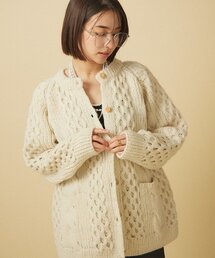 ケーブル ニット」に該当するカーディガン/ボレロ（ホワイト