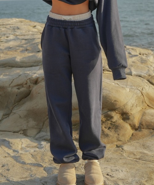 INTER FACTORY(インターファクトリー)の「moeka - SUNOUTFIT 裏起毛スウェットセットアップパンツ(スウェットパンツ・レディース・ブラウン/ネイビー・MEDIUM/LARGE)」の1枚目の写真