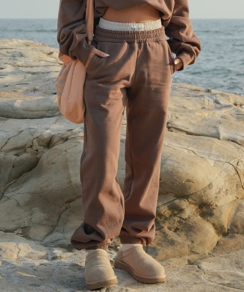 INTER FACTORY(インターファクトリー)の「moeka - SUNOUTFIT 裏起毛スウェットセットアップパンツ(スウェットパンツ・レディース・ブラウン/ネイビー・MEDIUM/LARGE)」の2枚目の写真