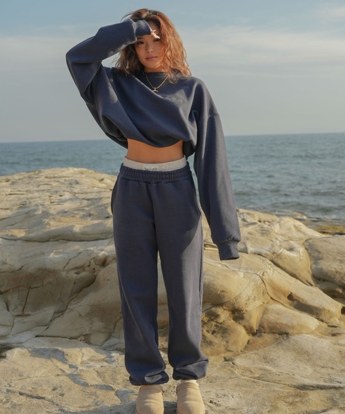 INTER FACTORY(インターファクトリー)の「moeka - SUNOUTFIT 裏起毛スウェットセットアップパンツ(スウェットパンツ・レディース・ブラウン/ネイビー・MEDIUM/LARGE)」の6枚目の写真