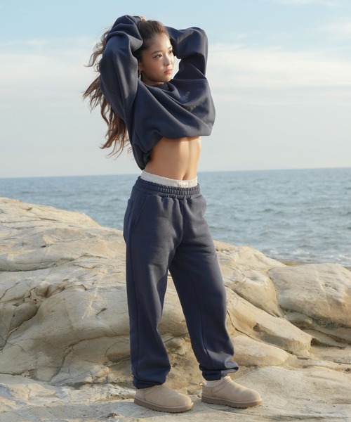 INTER FACTORY(インターファクトリー)の「moeka - SUNOUTFIT 裏起毛スウェットセットアップパンツ(スウェットパンツ・レディース・ブラウン/ネイビー・MEDIUM/LARGE)」の3枚目の写真