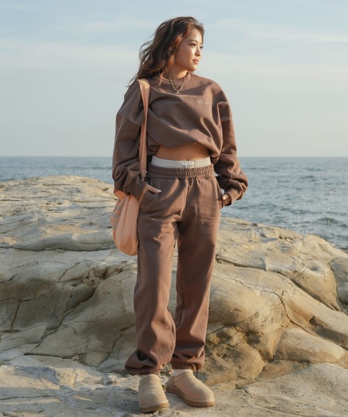 INTER FACTORY(インターファクトリー)の「moeka - SUNOUTFIT 裏起毛スウェットセットアップパンツ(スウェットパンツ・レディース・ブラウン/ネイビー・MEDIUM/LARGE)」の14枚目の写真