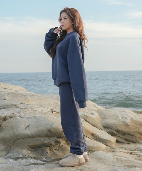 INTER FACTORY(インターファクトリー)の「moeka - SUNOUTFIT 裏起毛スウェットセットアップパンツ(スウェットパンツ・レディース・ブラウン/ネイビー・MEDIUM/LARGE)」の8枚目の写真
