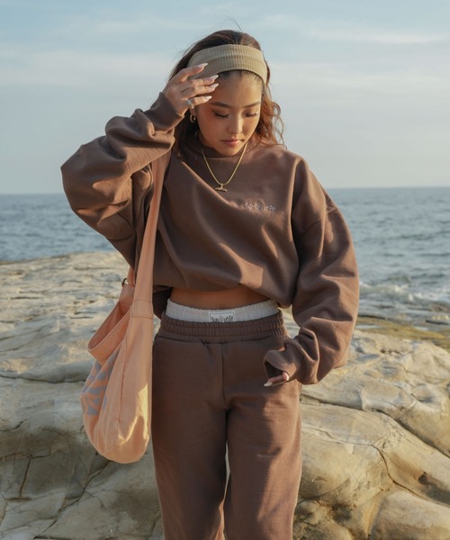 INTER FACTORY(インターファクトリー)の「moeka - SUNOUTFIT 裏起毛スウェットセットアップパンツ(スウェットパンツ・レディース・ブラウン/ネイビー・MEDIUM/LARGE)」の18枚目の写真