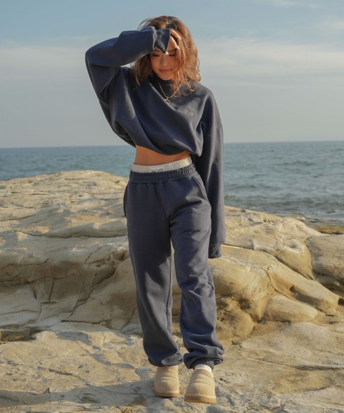 INTER FACTORY(インターファクトリー)の「moeka - SUNOUTFIT 裏起毛スウェットセットアップパンツ(スウェットパンツ・レディース・ブラウン/ネイビー・MEDIUM/LARGE)」の4枚目の写真
