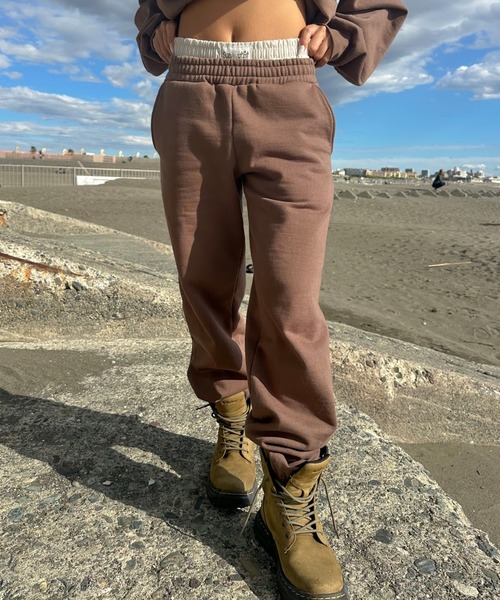 INTER FACTORY(インターファクトリー)の「moeka - SUNOUTFIT 裏起毛スウェットセットアップパンツ(スウェットパンツ・レディース・ブラウン/ネイビー・MEDIUM/LARGE)」の19枚目の写真