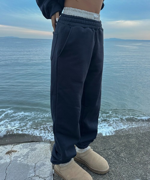 INTER FACTORY(インターファクトリー)の「moeka - SUNOUTFIT 裏起毛スウェットセットアップパンツ(スウェットパンツ・レディース・ブラウン/ネイビー・MEDIUM/LARGE)」の10枚目の写真