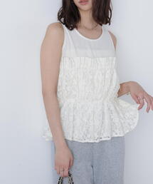 FREE'S MART | 〈ＭＦＭ〉レースドッキングノースリーブブラウス(シャツ/ブラウス)