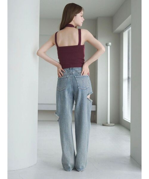 EATME（イートミー）の「カットアウトデニムワイドパンツ（デニムパンツ・レディース・ブルー/ライトブルー・SMALL/MEDIUM）」の11枚目の写真