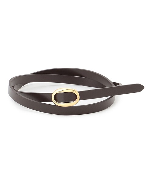 23区（ニジュウサンク）の「オーバルバックル ナロー ベルト（ベルト・レディース・ダークブラウン系/ブラック系・38/32/44）」の2枚目の写真