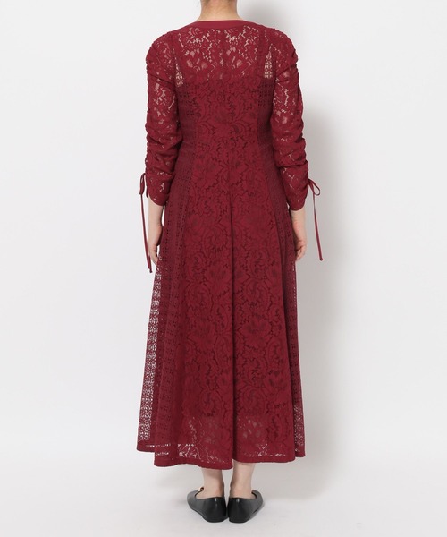 mysty woman（ミスティウーマン）の「インナー付きレースワンピース  583338（ワンピース・レディース・アイボリー/ブラック/レッド・FREE）」の5枚目の写真