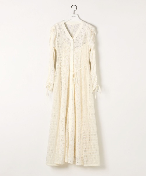 mysty woman（ミスティウーマン）の「インナー付きレースワンピース  583338（ワンピース・レディース・アイボリー/ブラック/レッド・FREE）」の9枚目の写真