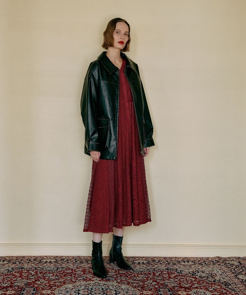 mysty woman（ミスティウーマン）の「インナー付きレースワンピース  583338（ワンピース・レディース・アイボリー/ブラック/レッド・FREE）」の13枚目の写真