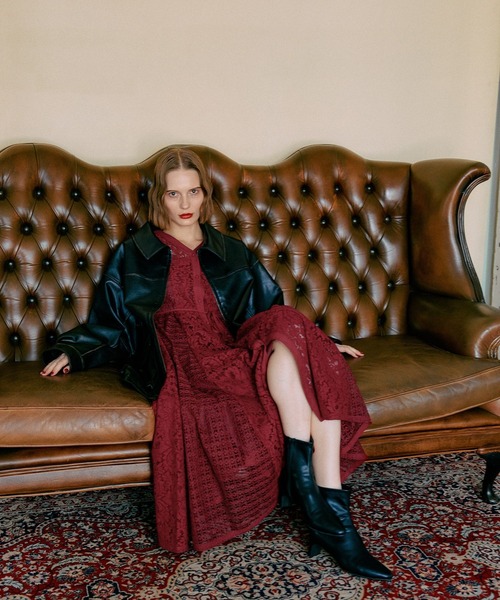 mysty woman（ミスティウーマン）の「インナー付きレースワンピース  583338（ワンピース・レディース・アイボリー/ブラック/レッド・FREE）」の15枚目の写真