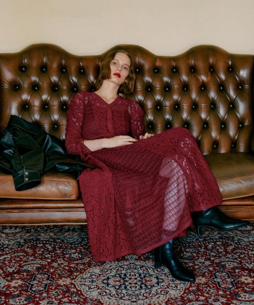 mysty woman（ミスティウーマン）の「インナー付きレースワンピース  583338（ワンピース・レディース・アイボリー/ブラック/レッド・FREE）」の16枚目の写真