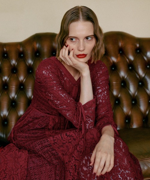 mysty woman（ミスティウーマン）の「インナー付きレースワンピース  583338（ワンピース・レディース・アイボリー/ブラック/レッド・FREE）」の18枚目の写真