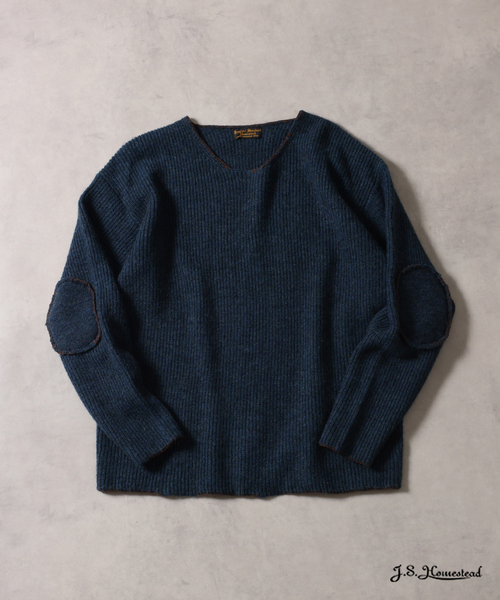 JOURNAL STANDARD J.S HOMESTEAD（ジャーナルスタンダードホームステッド）の「J.S.Homestead / ブランケット ステッチ リブ ニット（ニット/セーター・メンズ・ブルー系その他/ブラウン/ブラック/アイボリー・MEDIUM/LARGE）」の4枚目の写真