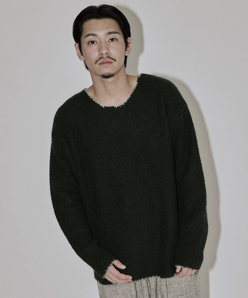 JOURNAL STANDARD J.S HOMESTEAD（ジャーナルスタンダードホームステッド）の「J.S.Homestead / ブランケット ステッチ リブ ニット（ニット/セーター・メンズ・ブルー系その他/ブラウン/ブラック/アイボリー・MEDIUM/LARGE）」の17枚目の写真