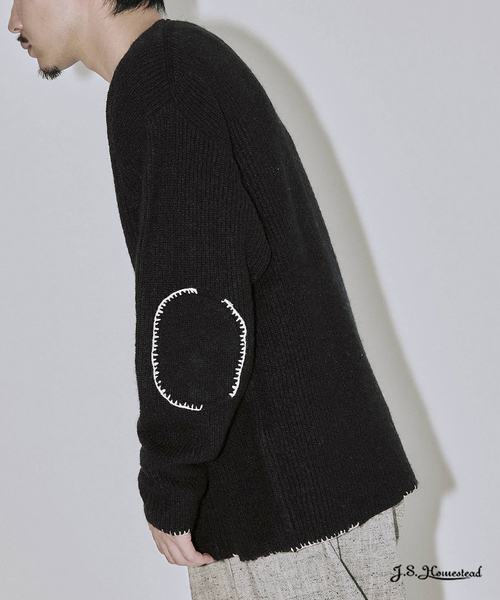 【美品❗️】stone  リブ　ニットセーター　ブラック　L セール】J.S.Homestead / ブランケット ステッチ リブ ニット（ニット