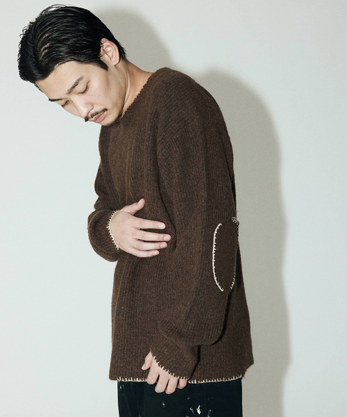 セール】J.S.Homestead / ブランケット ステッチ リブ ニット（ニット