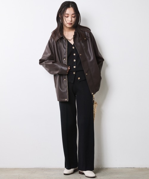 CHIC STYLE（シックスタイル）の「微起毛Vネックニットカーディガン＜大きいサイズ有＞シックスタイル（カーディガン/ボレロ・レディース・ブラック/グレー/ベージュ・M/L/LL/3L/4L/5L）」の4枚目の写真