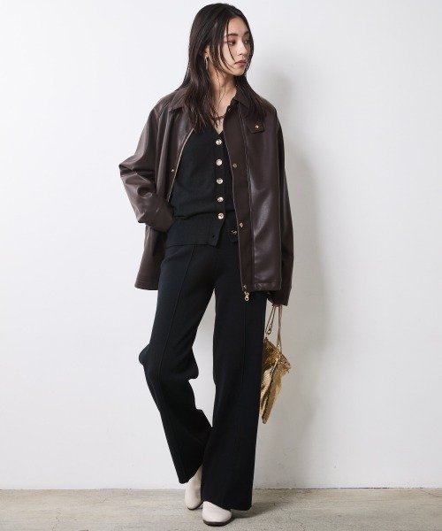 CHIC STYLE（シックスタイル）の「微起毛Vネックニットカーディガン＜大きいサイズ有＞シックスタイル（カーディガン/ボレロ・レディース・ブラック/グレー/ベージュ・M/L/LL/3L/4L/5L）」の5枚目の写真