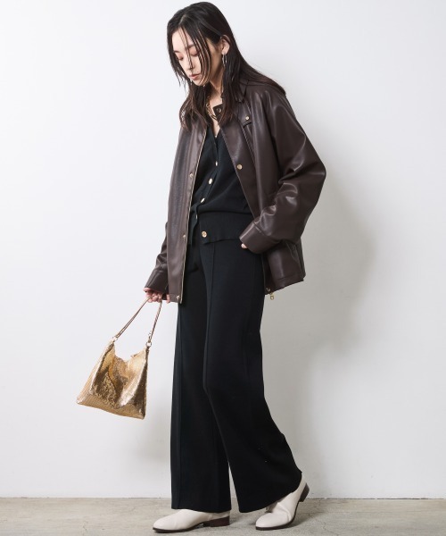 CHIC STYLE（シックスタイル）の「微起毛Vネックニットカーディガン＜大きいサイズ有＞シックスタイル（カーディガン/ボレロ・レディース・ブラック/グレー/ベージュ・M/L/LL/3L/4L/5L）」の7枚目の写真