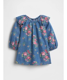 GAP | デニム ラッフルフリル ショルダー ワンピース (ベビー)(ワンピース)