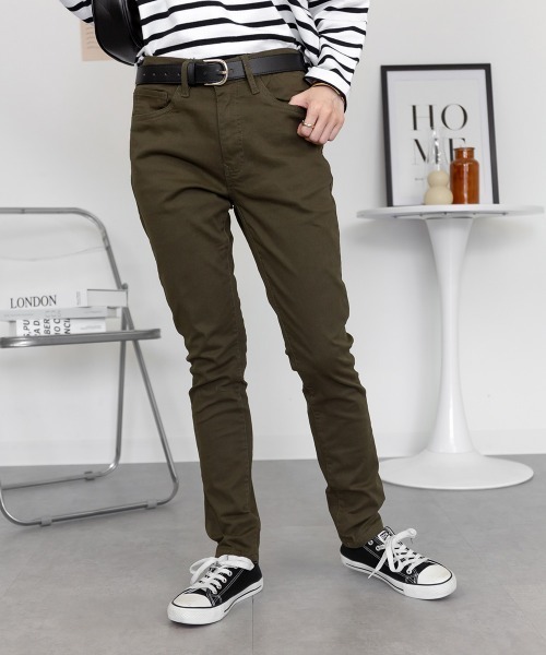 RCD(アールシーディー)の「フロントジッパーツイルスキニーパンツ(その他パンツ・レディース・ナチュラル/チャコールグレー/ベージュ/アイボリー系/ブラック/カーキ・4L/3L/M/L/LL)」の6枚目の写真