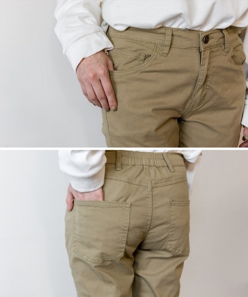 RCD(アールシーディー)の「フロントジッパーツイルスキニーパンツ(その他パンツ・レディース・ナチュラル/チャコールグレー/ベージュ/アイボリー系/ブラック/カーキ・4L/3L/M/L/LL)」の8枚目の写真