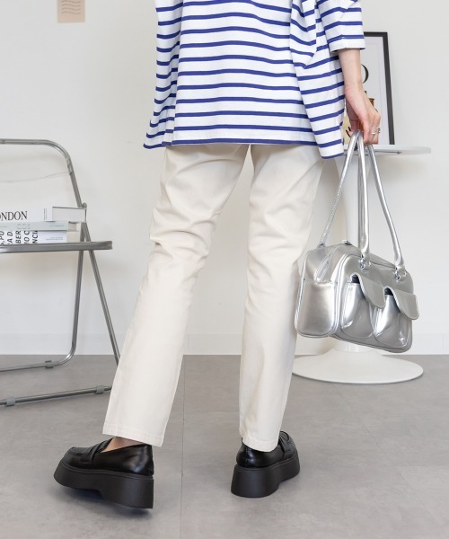RCD(アールシーディー)の「フロントジッパーツイルスキニーパンツ(その他パンツ・レディース・ナチュラル/チャコールグレー/ベージュ/アイボリー系/ブラック/カーキ・4L/3L/M/L/LL)」の12枚目の写真